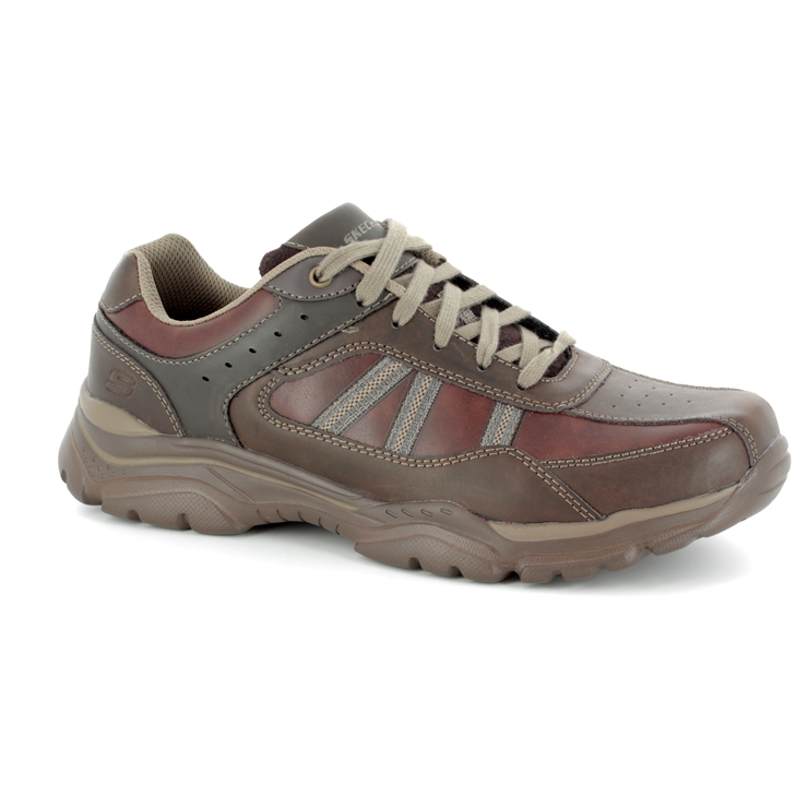 Incentivo Unidad material Skechers Rovato Texon Relaxed Fit 65418 CHOC Chocolate brown comfort shoes