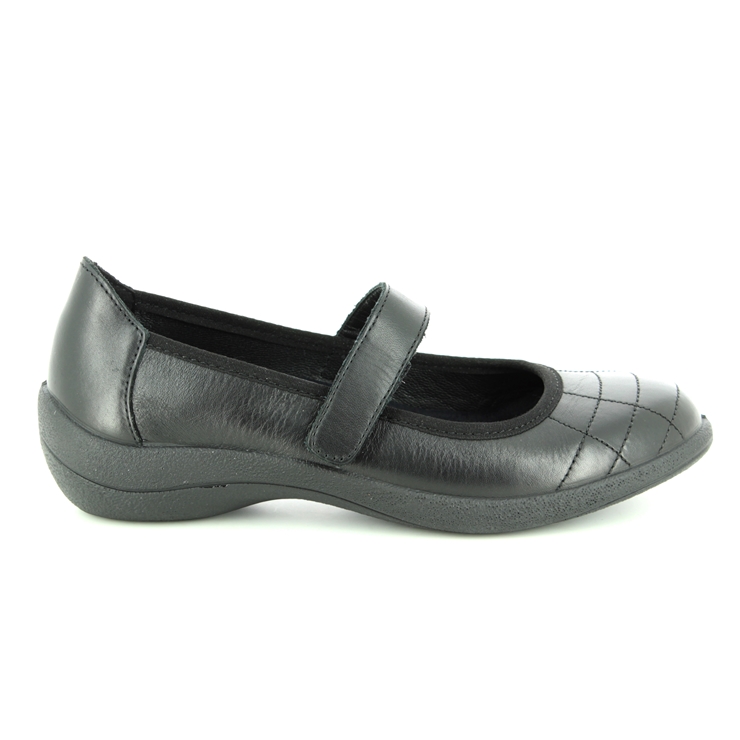 Padders Robyn D-e Fit 2023-10 Black leather Mary Jane Shoes