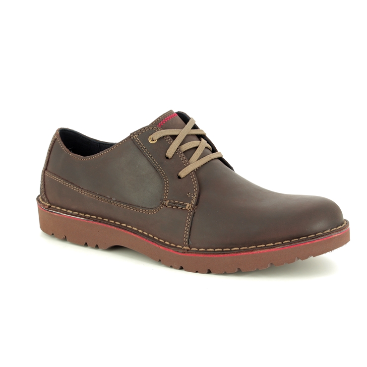 Clarks Vargo Plain G Fit Brown leather fashion shoes
