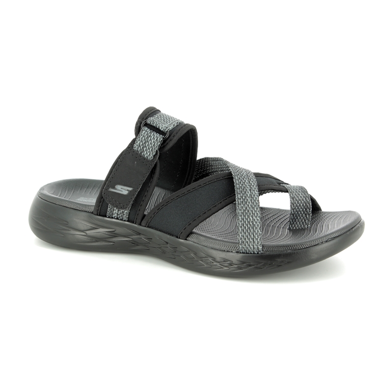 Go Glow 15308 BKGY Black grey Slide Sandals