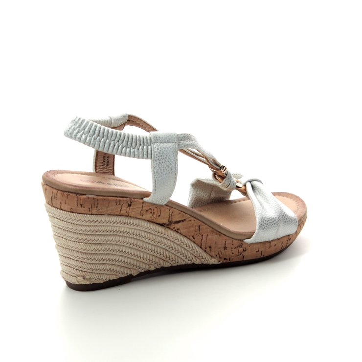 Heavenly Feet Eleanor 9122-01 Silver Wedge Sandals