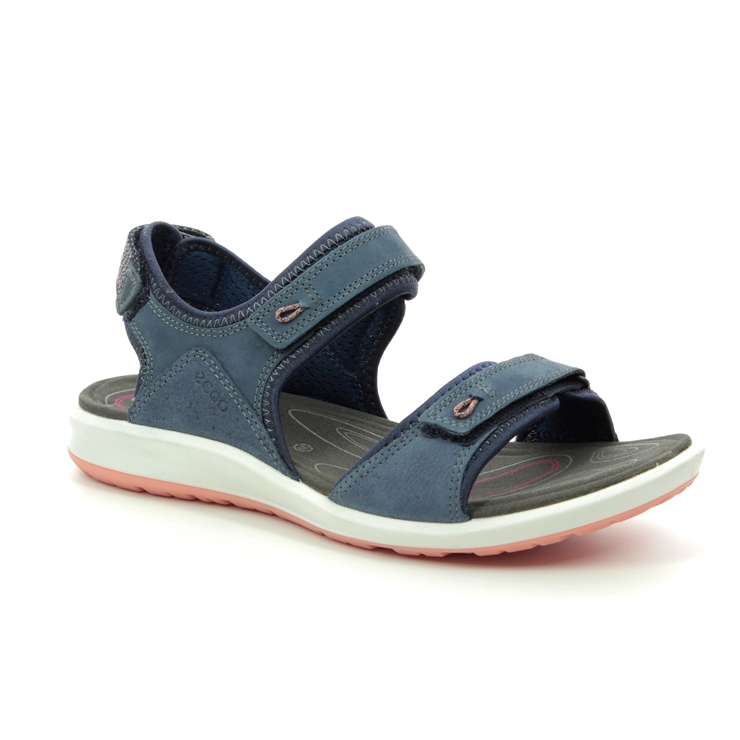 ECCO Cruise Ii Strap 821863-51353 Navy leather Walking Sandals