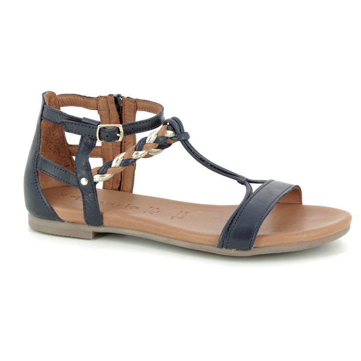 Tamaris Kim 28043-22-890 Navy leather Gladiator Sandals