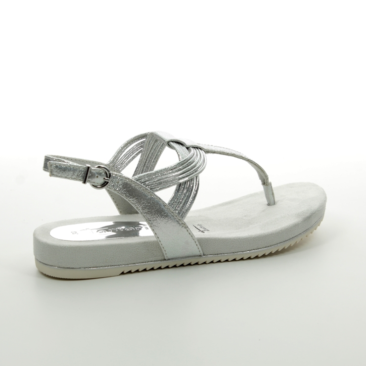 Tamaris Locusti 28107-22-941 Silver Flat Sandals