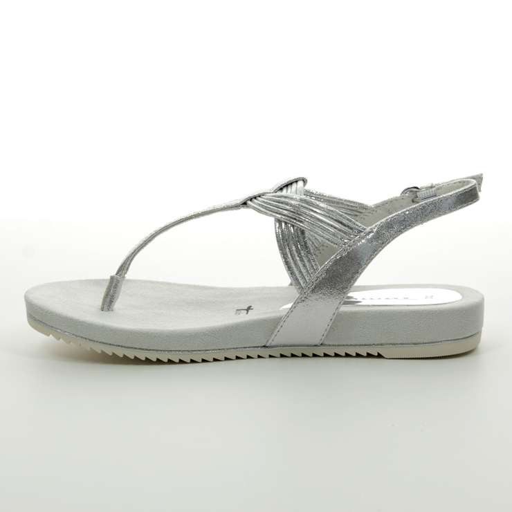 Tamaris Locusti 28107-22-941 Silver Flat Sandals
