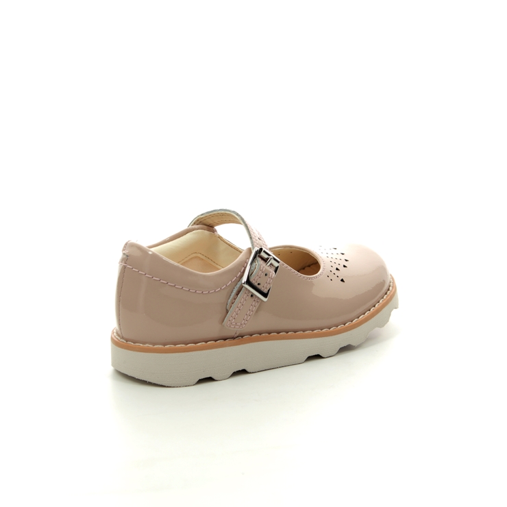 Clarks Crown Jump T F Fit Nude Patent first shoes