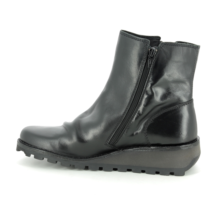 Fly London Mon Black leather Womens Ankle Boots P210944-000