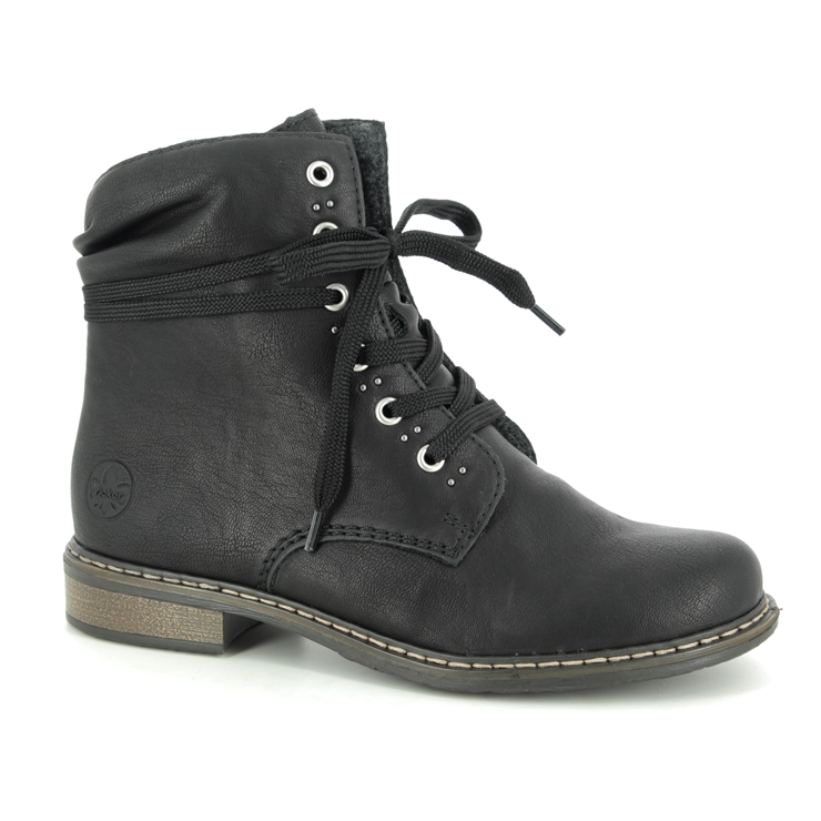 Rieker 71218-00 Black Ankle Boots