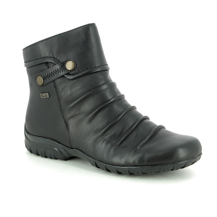 Rieker Z4652-00 Black leather ankle boots
