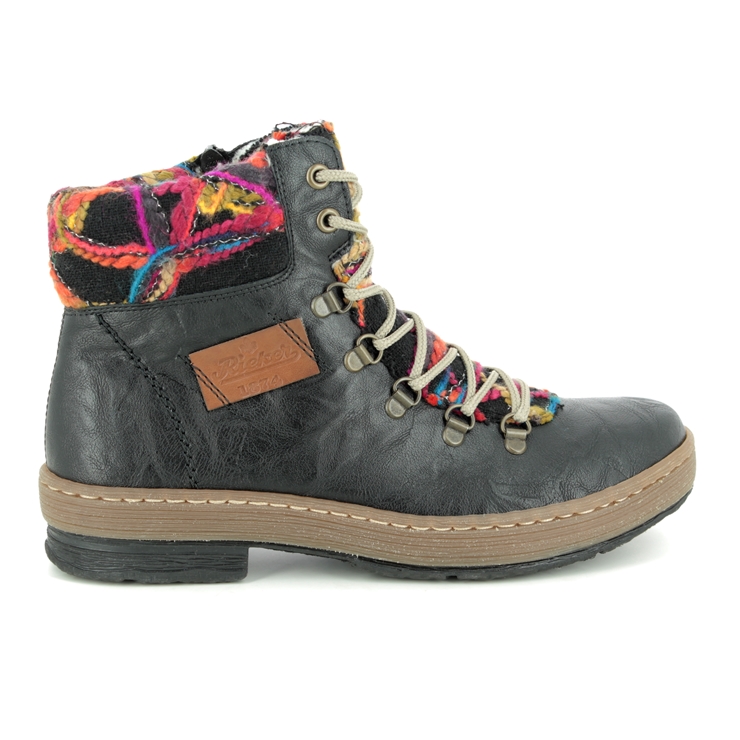 Rieker Z6743-00 Black Womens Lace Up Boots