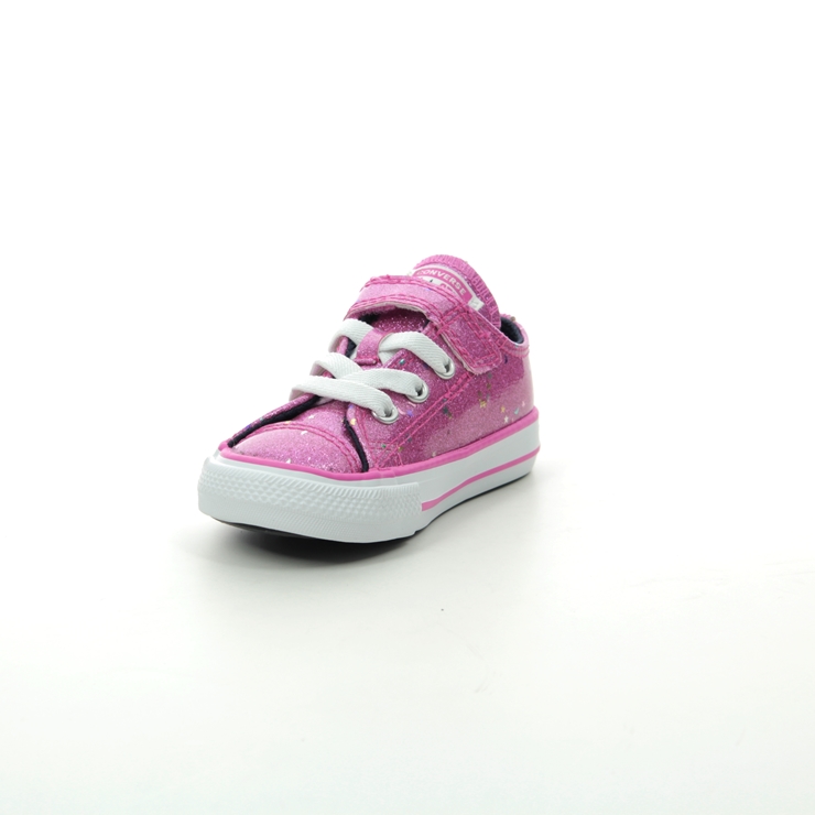 Converse Sparkle 1v 765110C-006 Pink Glitter toddler girls trainers