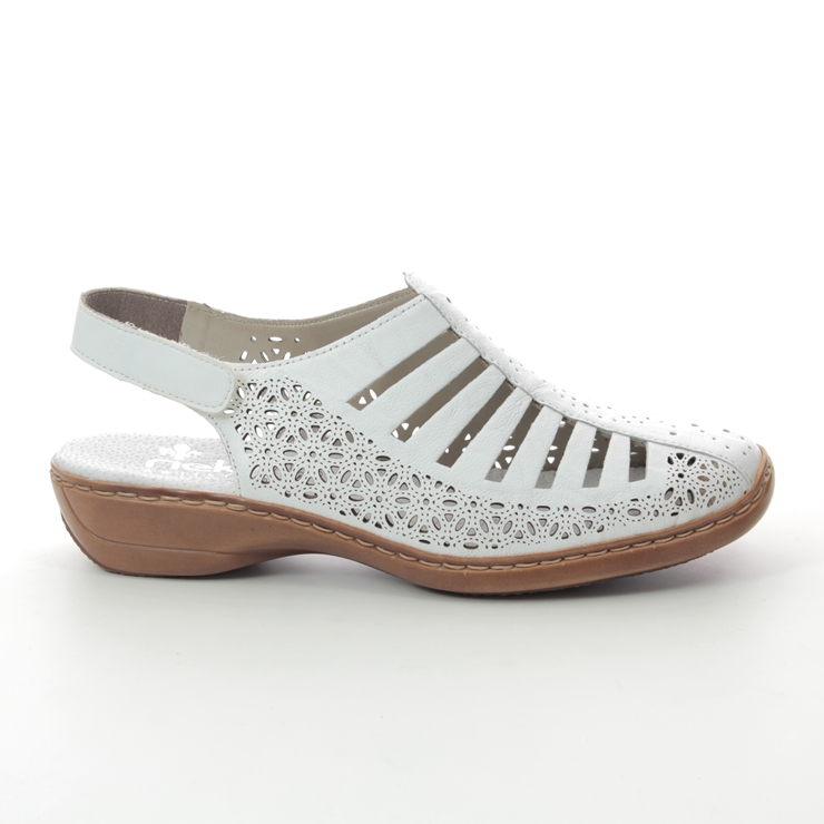Rieker 41355-80 White Closed Toe Sandals