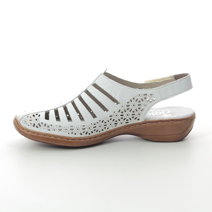 Rieker 41355-80 White Closed Toe Sandals