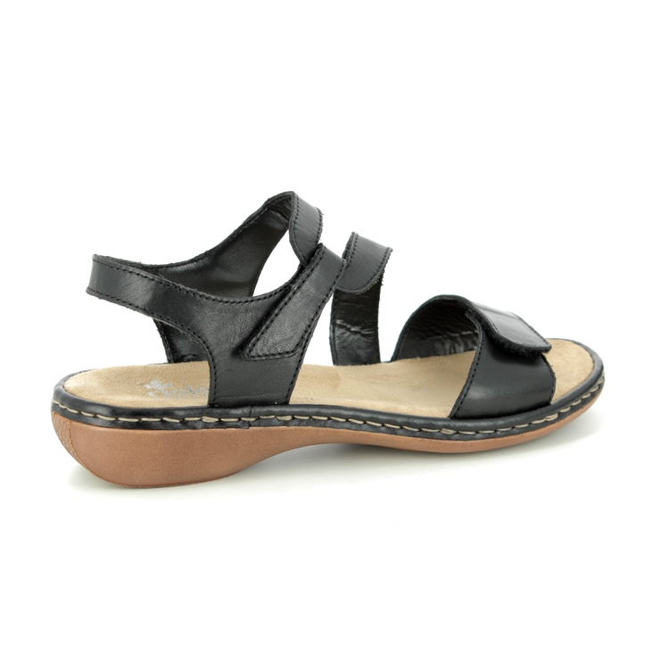 Rieker 659C7-00 Black Womens Comfortable Sandals