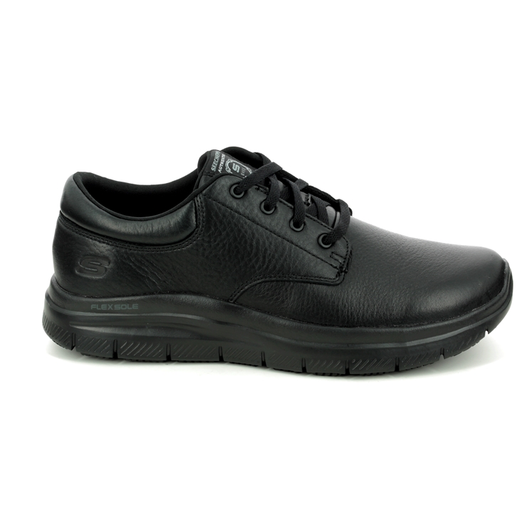 skechers quincy slip resistant work shoes black mens