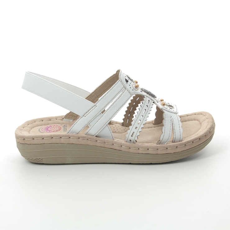 Earth Spirit Portland 30554-66 White Leather Comfortable Sandals