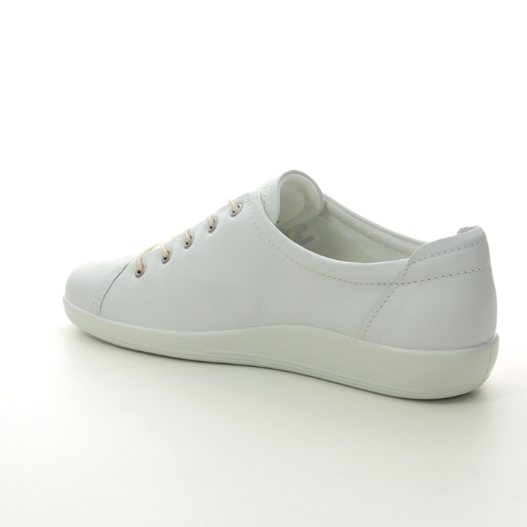 ECCO Soft 2.0 White Leather Womens lacing shoes 206503-01007