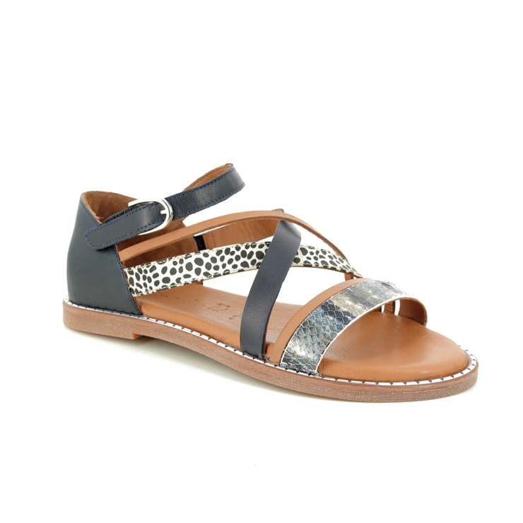 Tamaris Toffystrap 28162-24-893 Navy Leather Flat Sandals