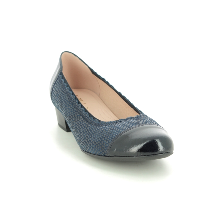 Alpina Melody H 8D50-2 Navy Patent-Suede Court Shoes