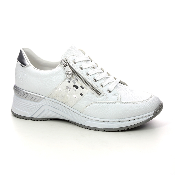 Rieker N4322-80 White Womens lacing shoes