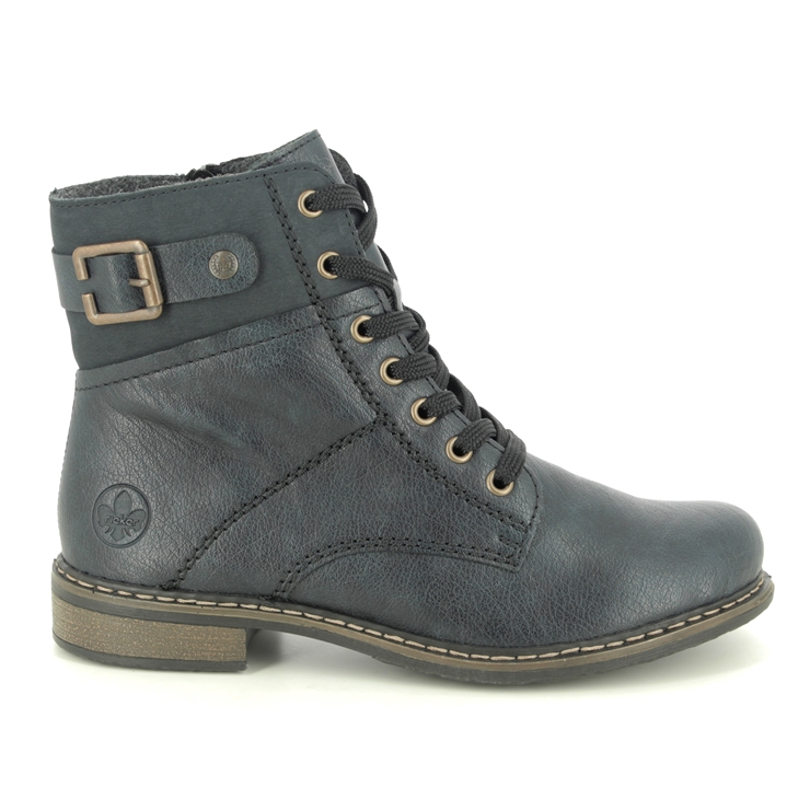Rieker 71242-15 Navy Womens Lace Up Boots