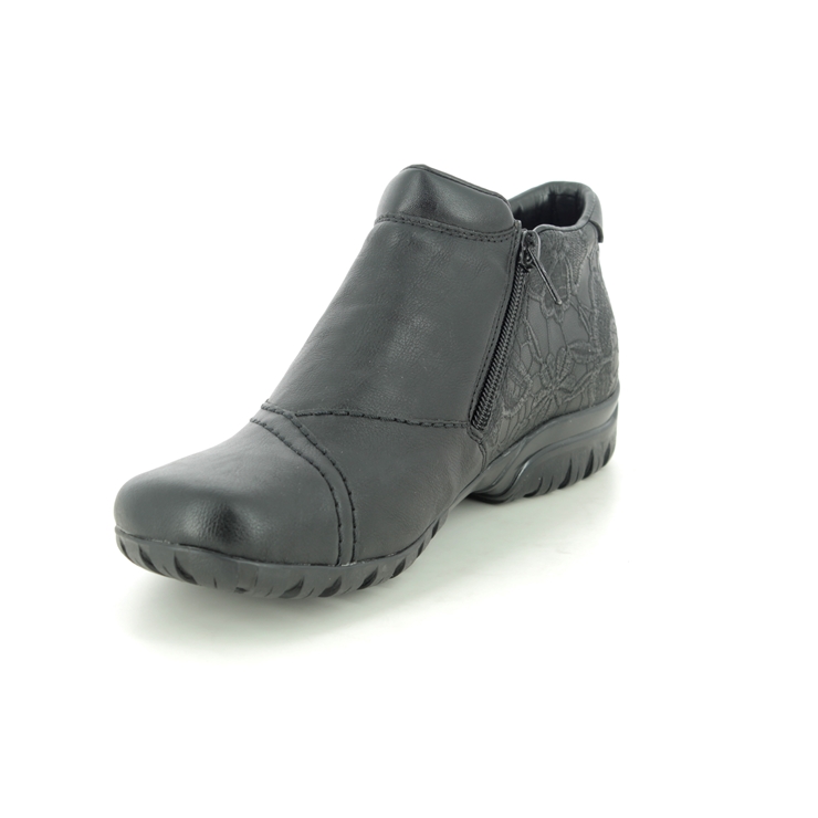 Rieker L46A3-00 Black Womens Ankle Boots