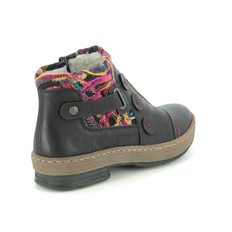 Rieker Z6759-00 Black Womens Ankle Boots