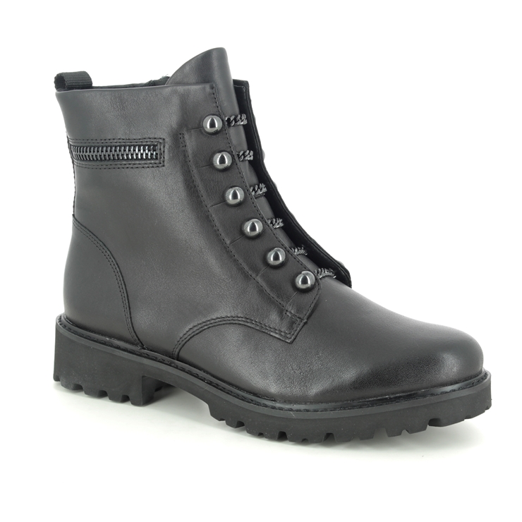 Remonte D8670-01 Docland Black leather Womens Biker Boots