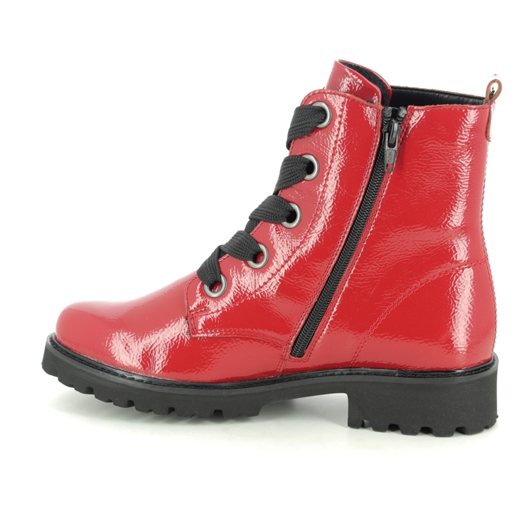 Remonte Docright D8675-35 Red patent Lace Up Boots