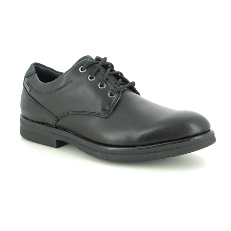 Clarks Banning Lo Gtx G Fit Black Leather Shoes