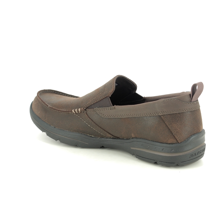 Skechers Harper Forde DKBR Dark brown Mens Slip-on Shoes 64858