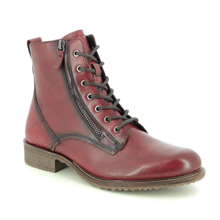 Tamaris Anouk 25211-25-591 Red leather Lace Up Boots