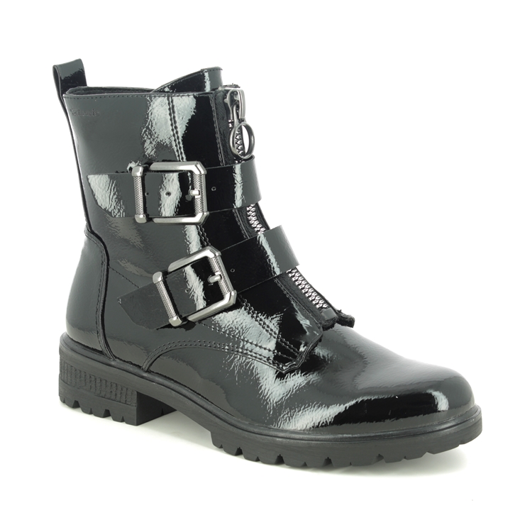 klistermærke nærme sig pludselig Tamaris Zeya 25414-27-018 Black patent Ankle Boots
