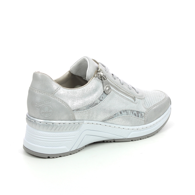 Rieker N4306-40 Silver Womens lacing shoes