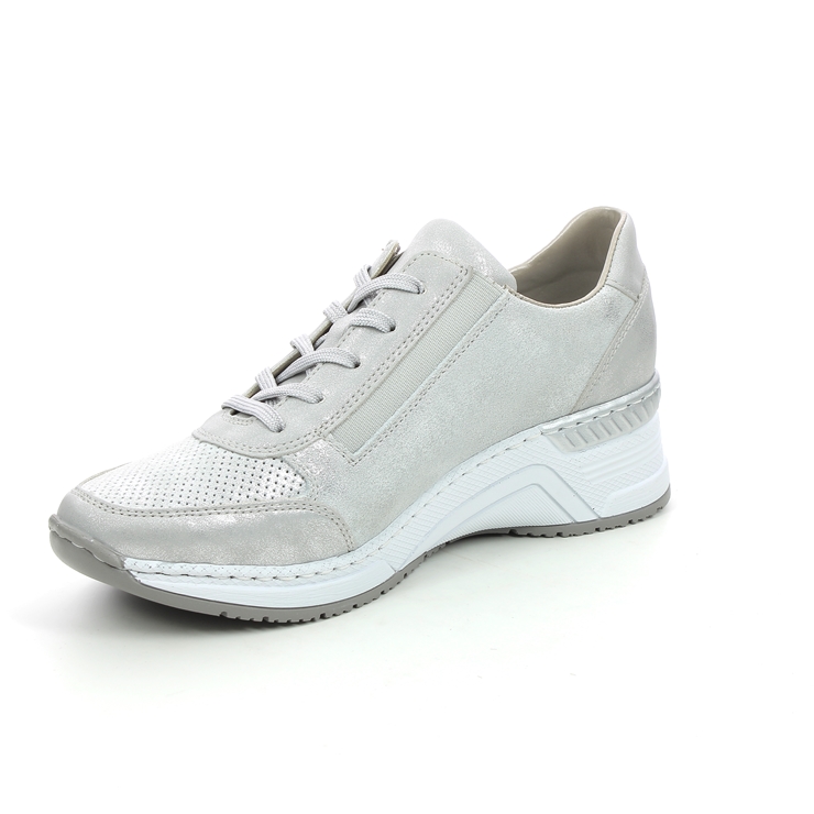 Rieker N4306-40 Silver Womens lacing shoes