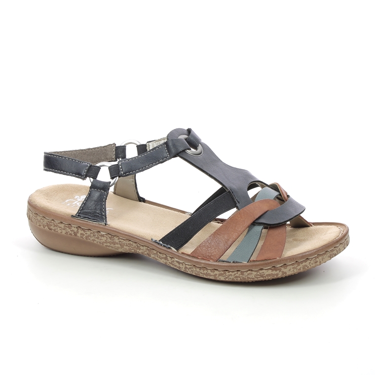 62857-14 Navy Tan Sandals