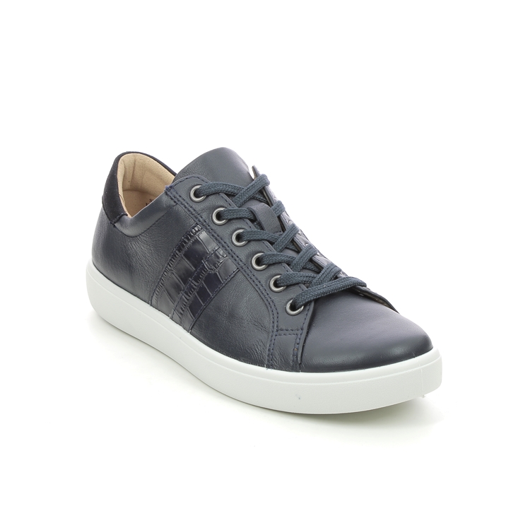 Hotter Switch Standard 9909-70 Navy leather trainers