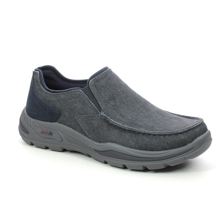 Skechers Arch Fit Motley NVY Navy Mens Slip-on Shoes 204178