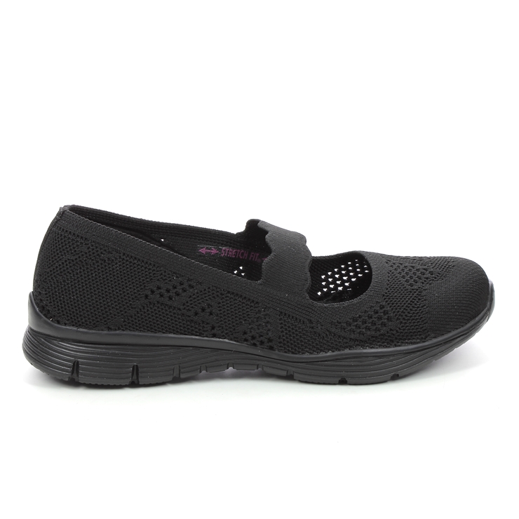 Skechers Pitch Out 158081 BBK Black Mary Jane Shoes