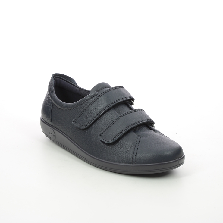ECCO Soft 2.0 Velcro 206513-01038 Navy Leather velcro shoes