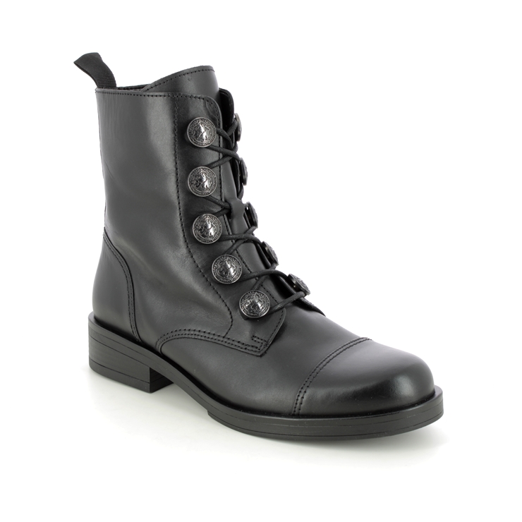 Eksamensbevis systematisk beskyldninger Gabor Lady Button 71.796.27 Black leather Lace Up Boots