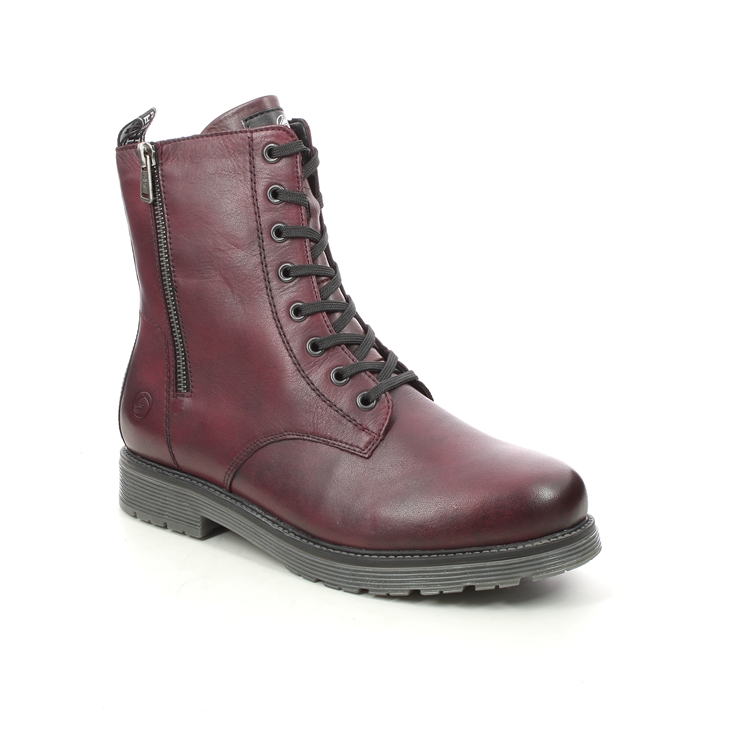 Remonte Docleat Zip D4871-35 Wine leather Lace Up Boots