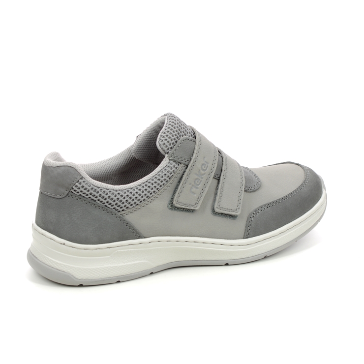 Rieker 14350-45 Grey leather Riptape Shoes