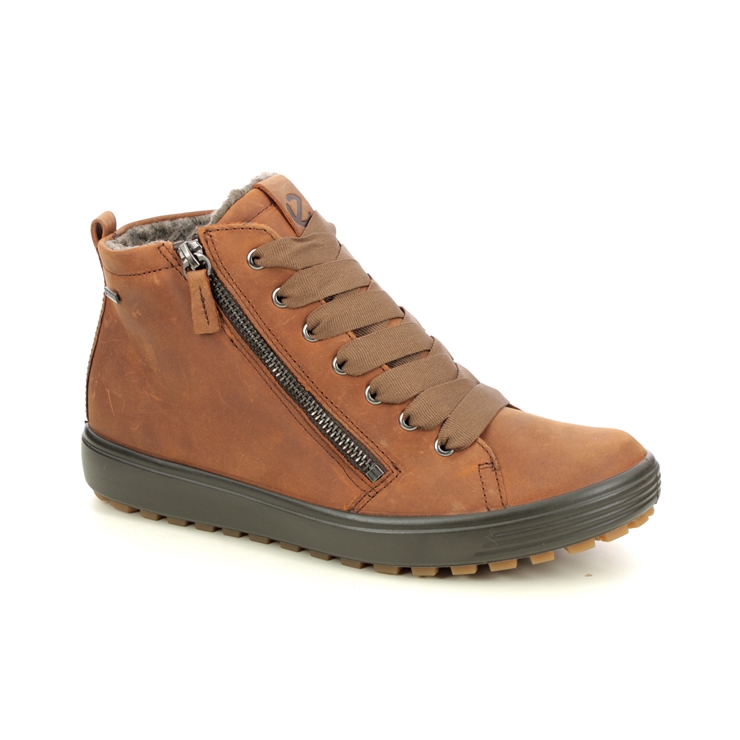 ECCO Soft 7 Tred Gtx Brown leather Womens Hi Tops 450163-02671