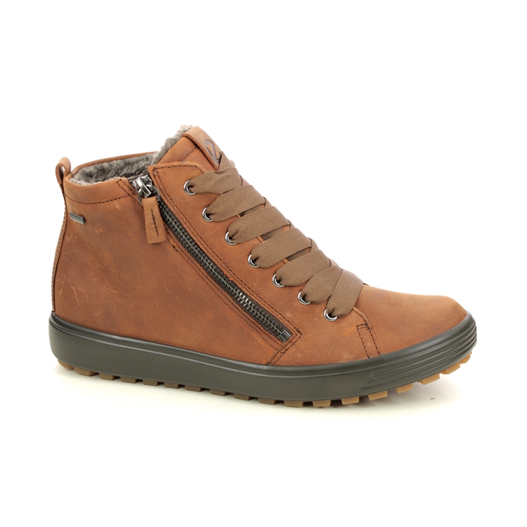 ECCO Soft 7 Tred Gtx Brown leather Womens Hi Tops 450163-02671