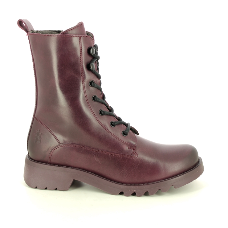 Fly London Reid Ronin Purple Leather Womens Lace Up Boots P144893-001