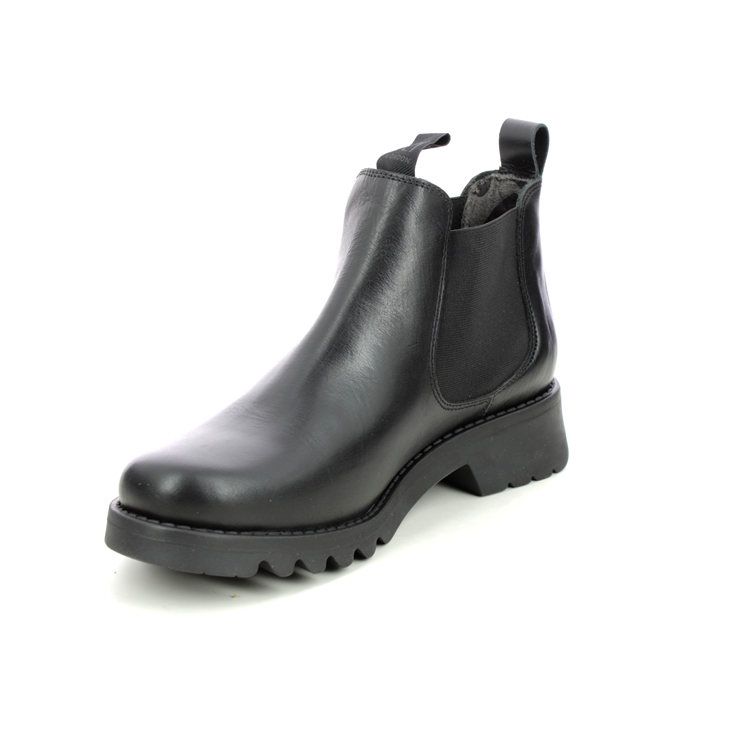 Fly London Rika Ronin Black leather Womens Chelsea Boots P144894-000