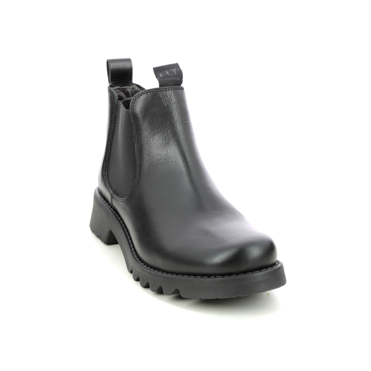 Fly London Rika Ronin P144894-000 Black leather Chelsea Boots