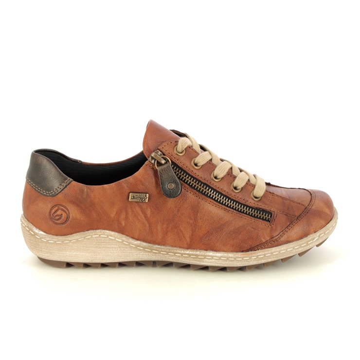 Geld rubber Schrijft een rapport Maak plaats Remonte Zigzip 85 Tex R1402-22 Tan Leather lacing shoes