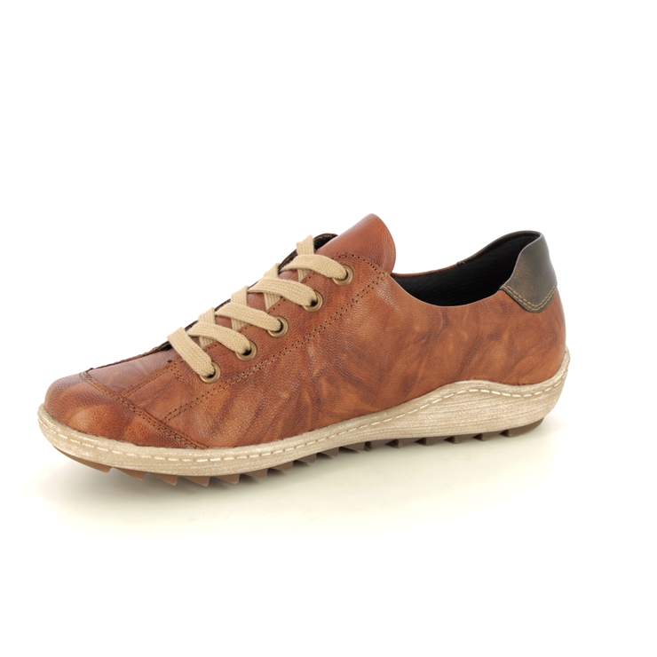 Remonte R1402-22 Zigzip 85 Tex Tan Leather Womens lacing shoes